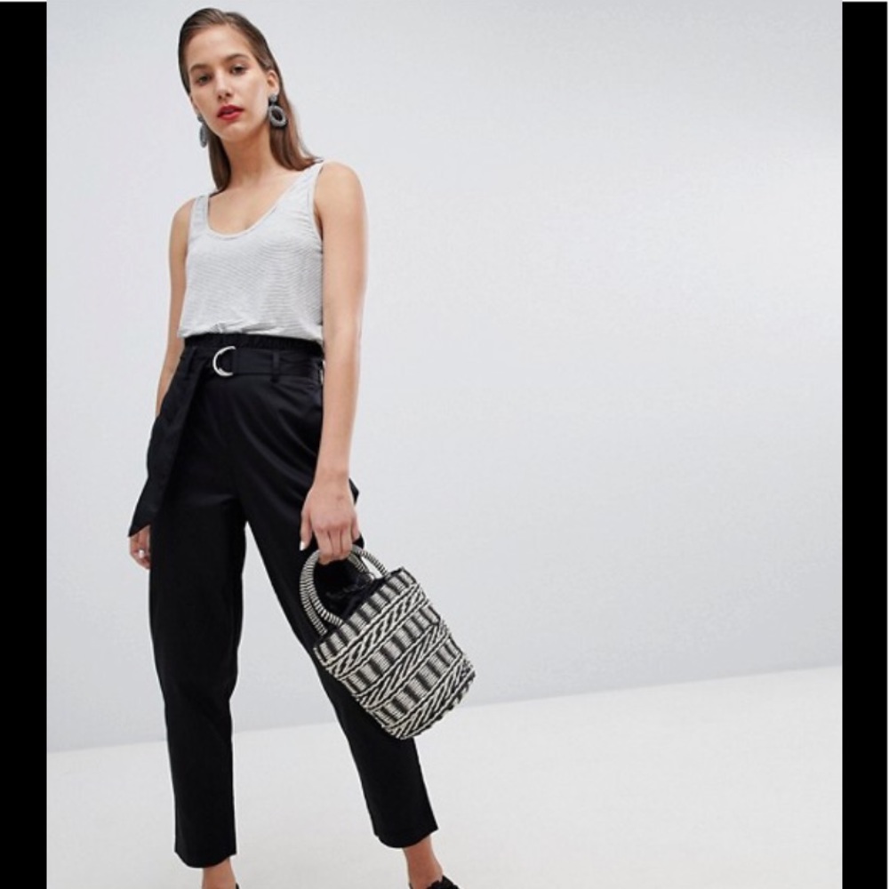 ASOS High Waist Paperbag Trousers Pant